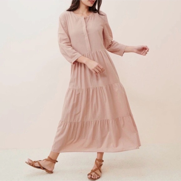 Jenni Kayne Dress James Midi Tiered in Dusk Pink Sz. XXL - Picture 3 of 7